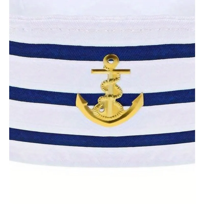 PESENAR Sailor hat Navy blue Yacht Blue Captain cap White sail cap for clothing accessories for adults image 5