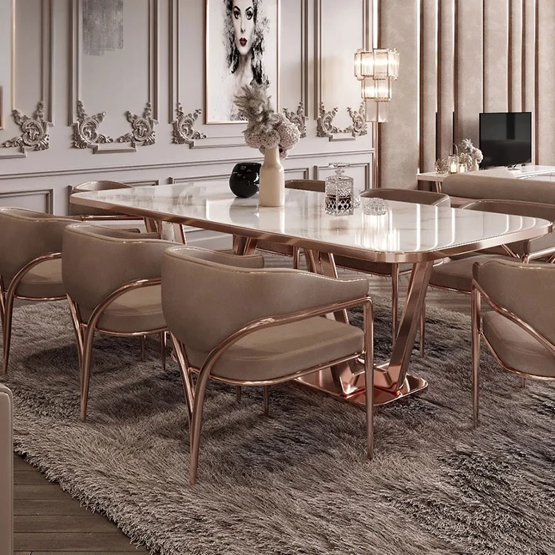 Marble Top Italian Modern Design Luxury Dining Table Set Dining Room Furniture