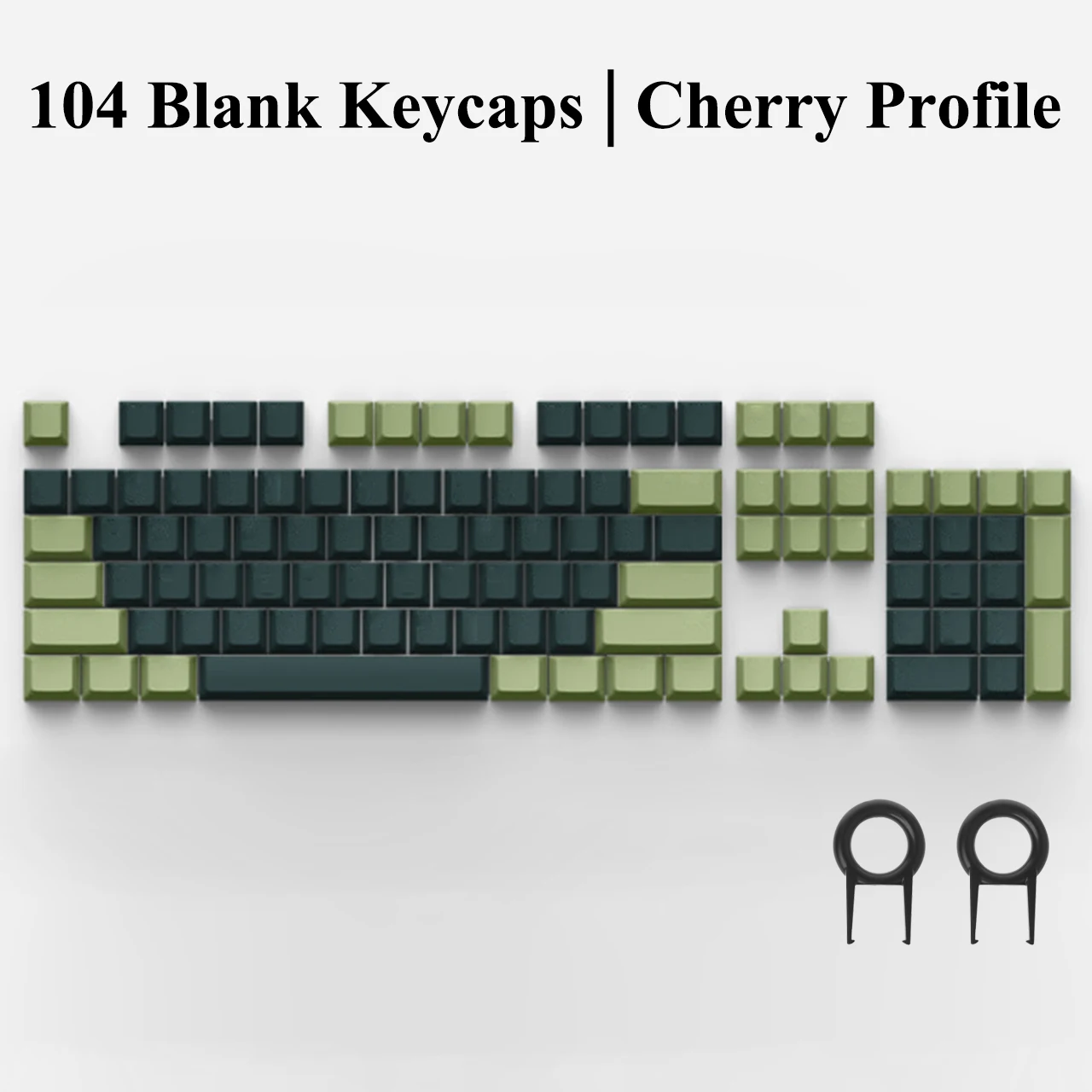 

Customized Keycap Set with puller | ANSI Keycaps | 1.5 mm Thick PBT | Cherry Profile | Minimalist Custom Keycaps (104Keys) Green