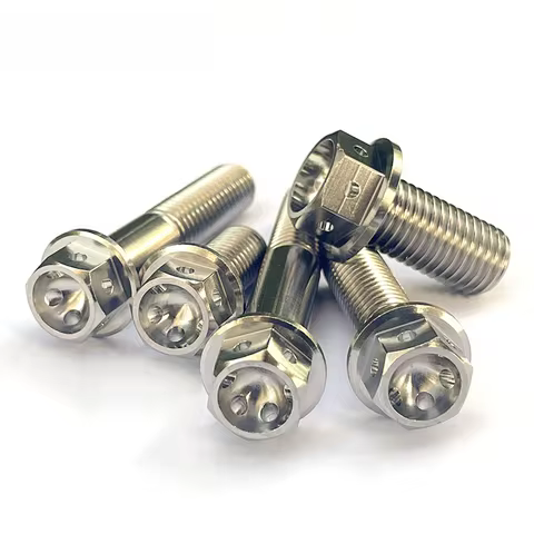 M10 Titanium Bolt Flange Hex Head Screws Pitch 1.25/1.5mm for Motorcycle Car Boat DIY Upgrade Fasteners