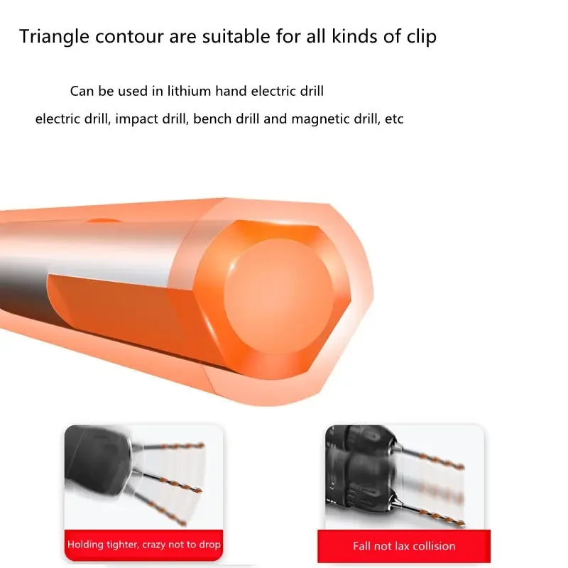 6PCS Multifunctional Triangle Drill Bit Diamond Drill Set Ceramic Tile Concrete Brick Wood Glass Punching Hole Saw Metal Dril