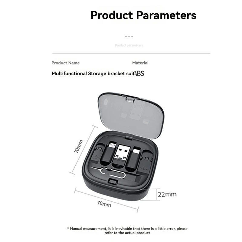 جديد متعدد الوظائف 60 واط شحن سريع كابل بيانات صندوق تخزين لمحول حامل الهاتف المحمول العالمي