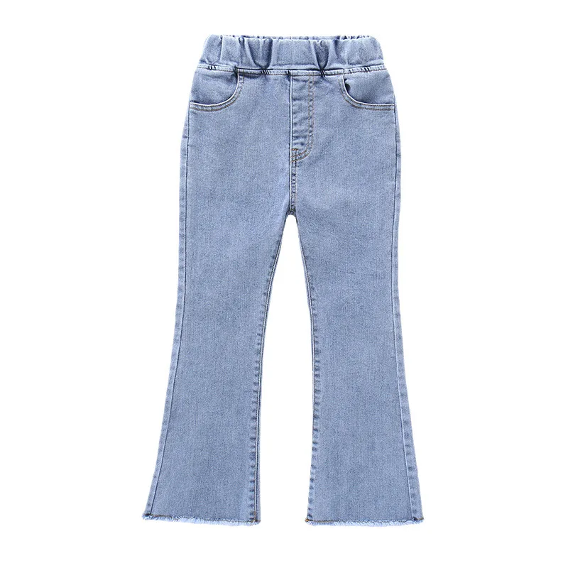 New Spring Summer Teens Girl Clothes Denim Jeans Fashion Patchwork Harajuku Tight flared Pant Child High Elastic Waist 12 years