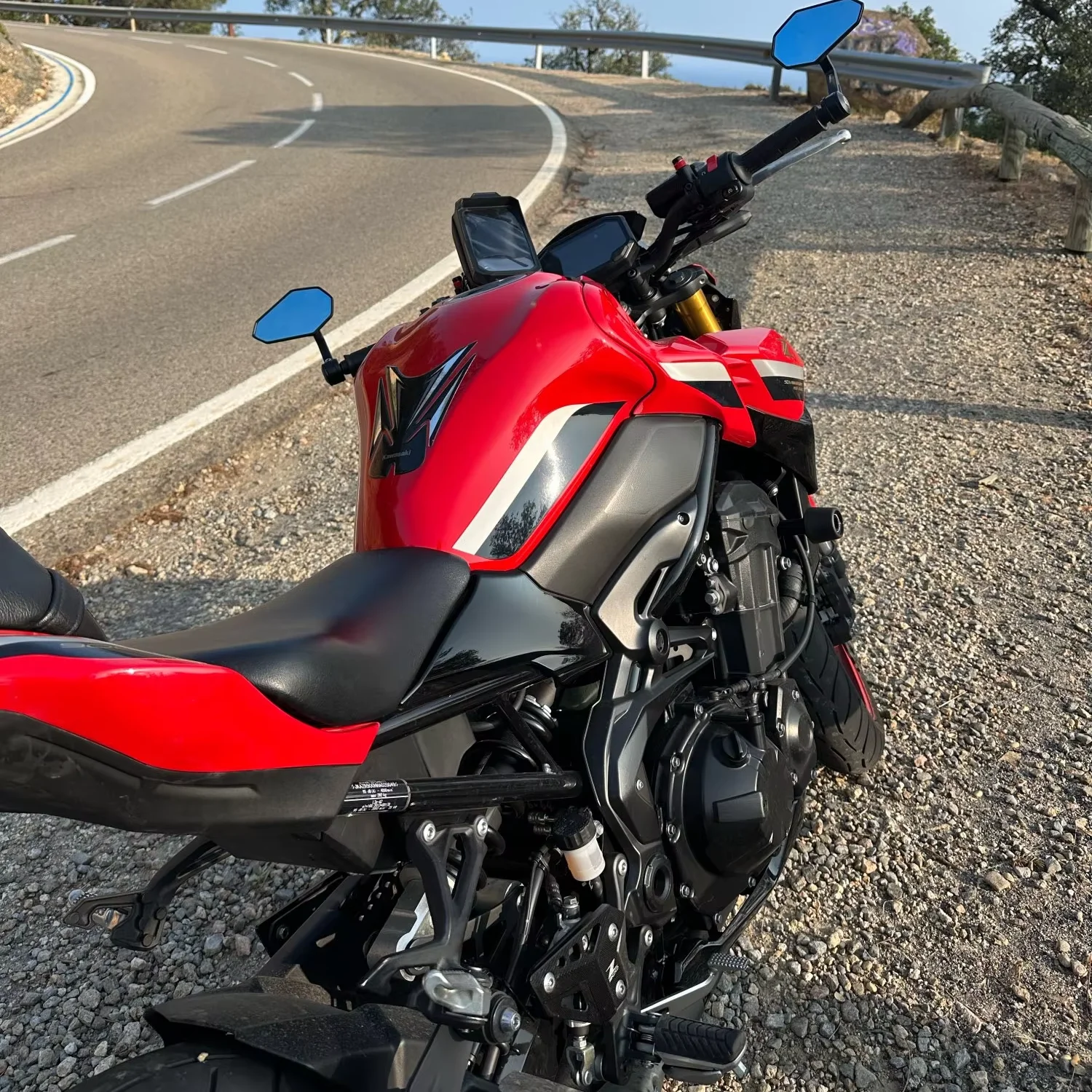 Espelho retrovisor universal para motocicleta, 7/8 ", 22mm, espelho retrovisor para guidão, para honda gsxr er6n ducati cfmoto bmw duke rc