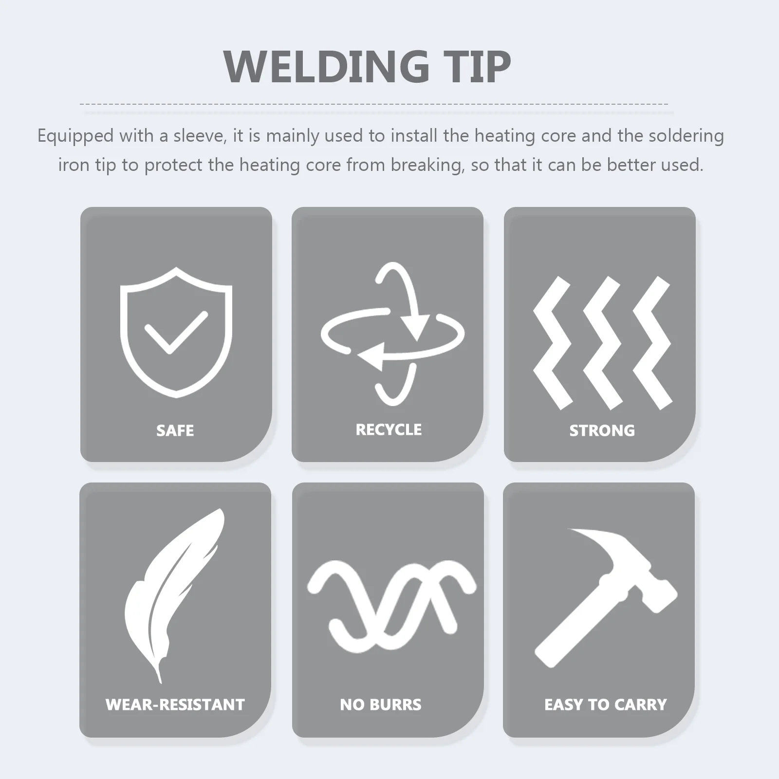 

1Set Soldering Iron Tips Kit Fine Workmanship High Precision Fast Heating Replacement Tip for Soldering Station Socket Tips Kit