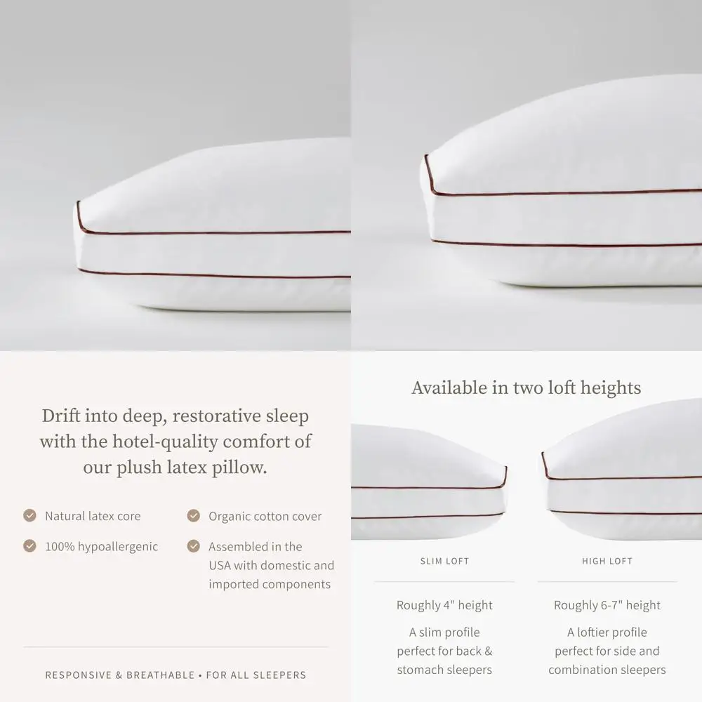 

Hypoallergenic Shredded Latex Pillow - Standard Height (4 to 5 Inches) - Breathable and Machine Washable