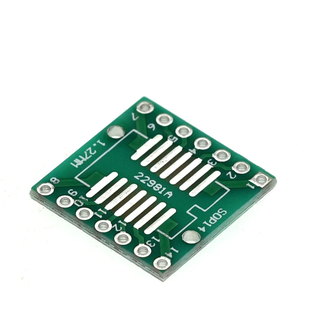 10-100PCS SOP14 SSOP14 TSSOP14 to DIP14 Adapter Board 0.65/1.27mm Pitch SMD to Dual In-Line PCB Converter for IC Prototyping