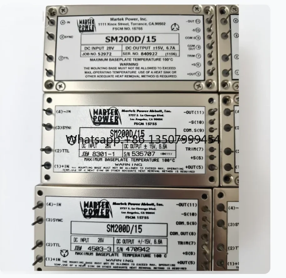 

Supply of Professional Power Modules for Electronic Components SM200D/15