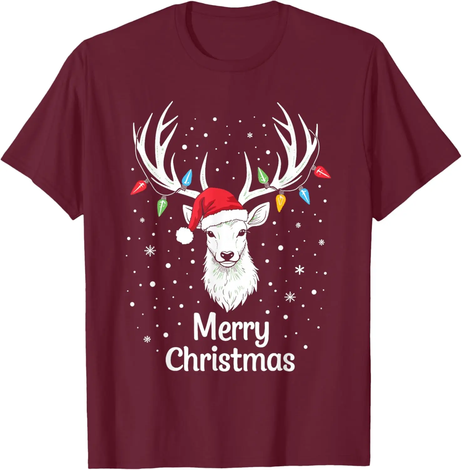 عيد ميلاد سعيد الرنة عيد الميلاد قمصان احتفالية جمعات الشتاء التي شيرت طاقم الرقبة قصيرة الأكمام