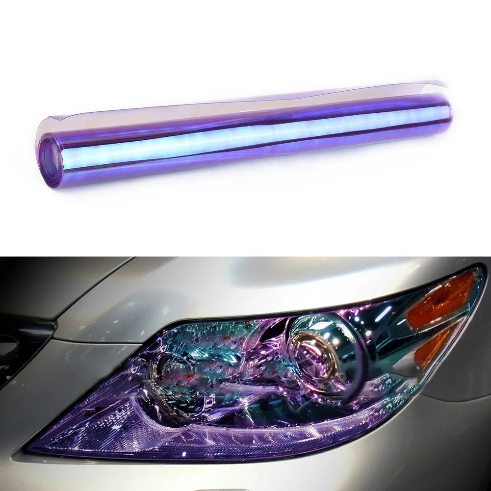 Purple Chameleon Film New Chrome Car Headlight Tail Light Fog Light Vinyl Tint Stylish Car Exterior Accessories 12 