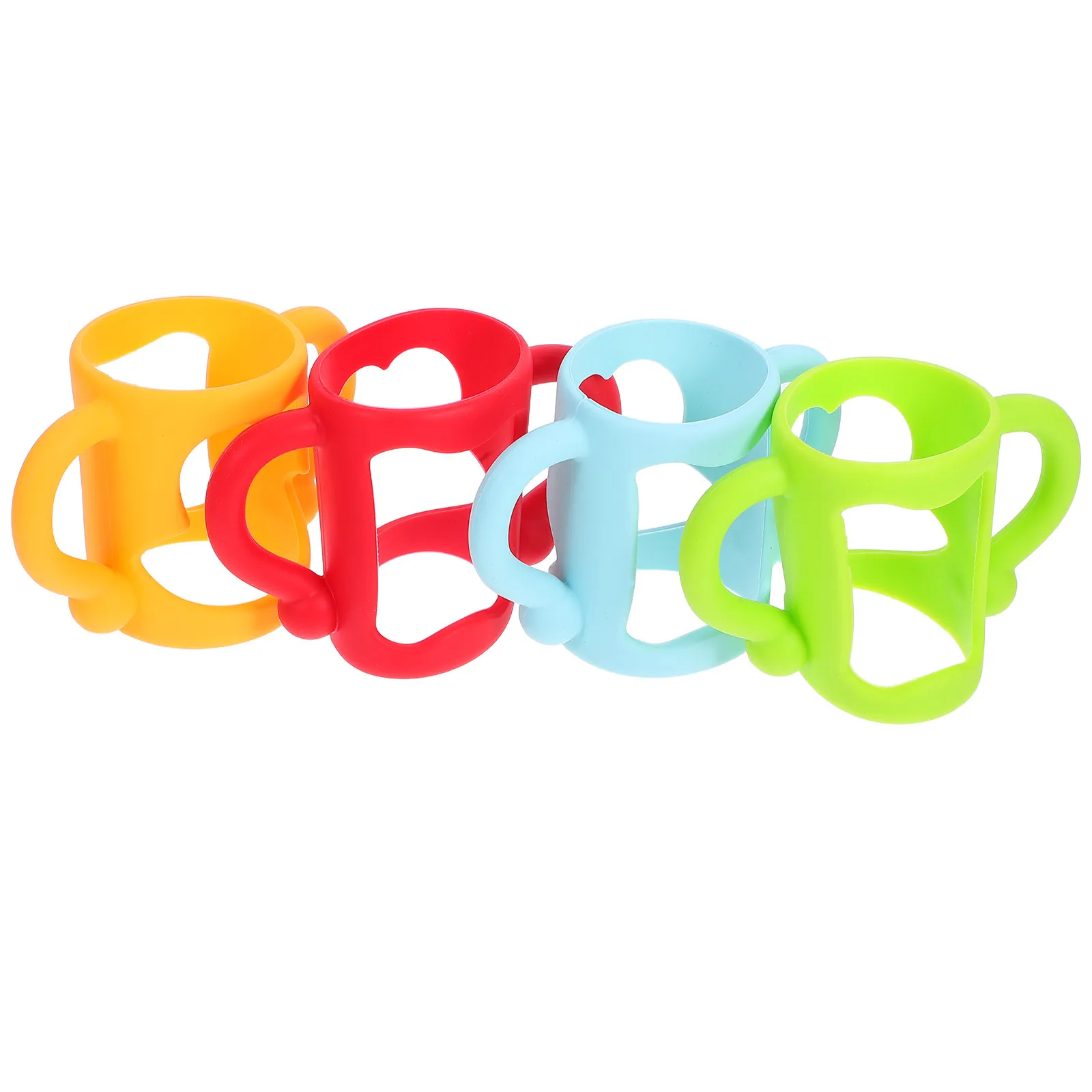 

4pcs Silicone Baby Bottle Handle Non-Slip Ergonomic Grip For Infant Feeding Bottles Easy Attach Detach Flexible Use
