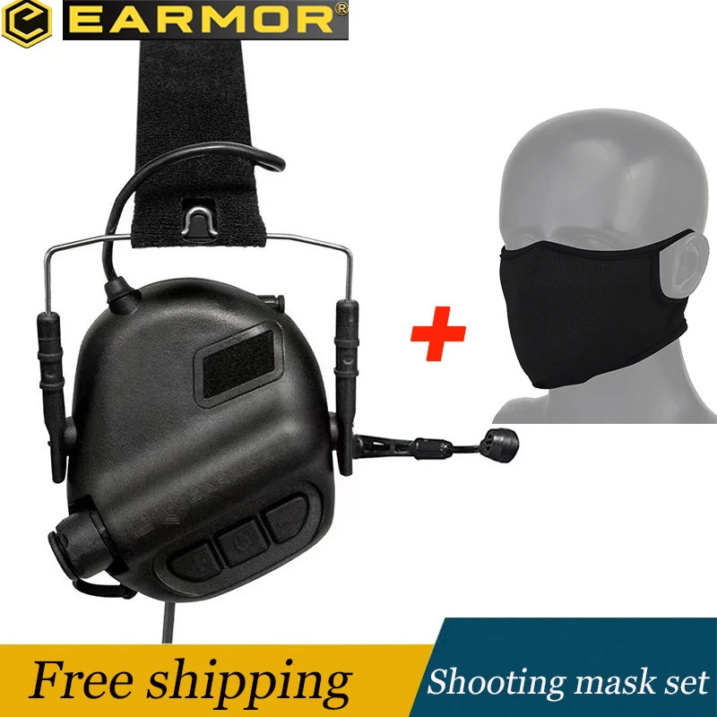 

EARMOR Tactical Headset M32 & Shooting Mask Set Hearing Protection Active Shooting Earmuffs Outdoor Hunting Accessories