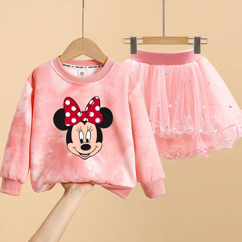 تي شيرت توتو تنورة 2 قطعة/مجموعة فتاة فستان ميني الزي فستان البدلة حفلة عيد ميلاد زي طفل طويل الأكمام الحلو القمم الخريف الملابس