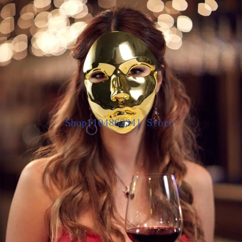 5asd metaliczny maska ​​na bal maskowy maska ​​pełnotwarzowa akcesoria do kostiumów na Halloween dla kobiet mężczyzn ról