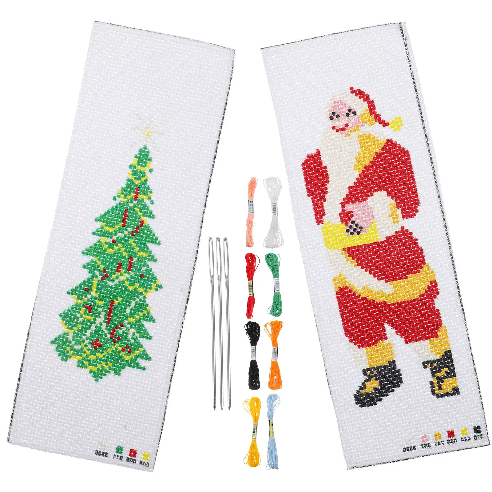 

2 набора: Новогодние закладки для вышивания, простой набор для вышивки крестом, материалы для рукоделия, креативные декоративные закладки ручной работы