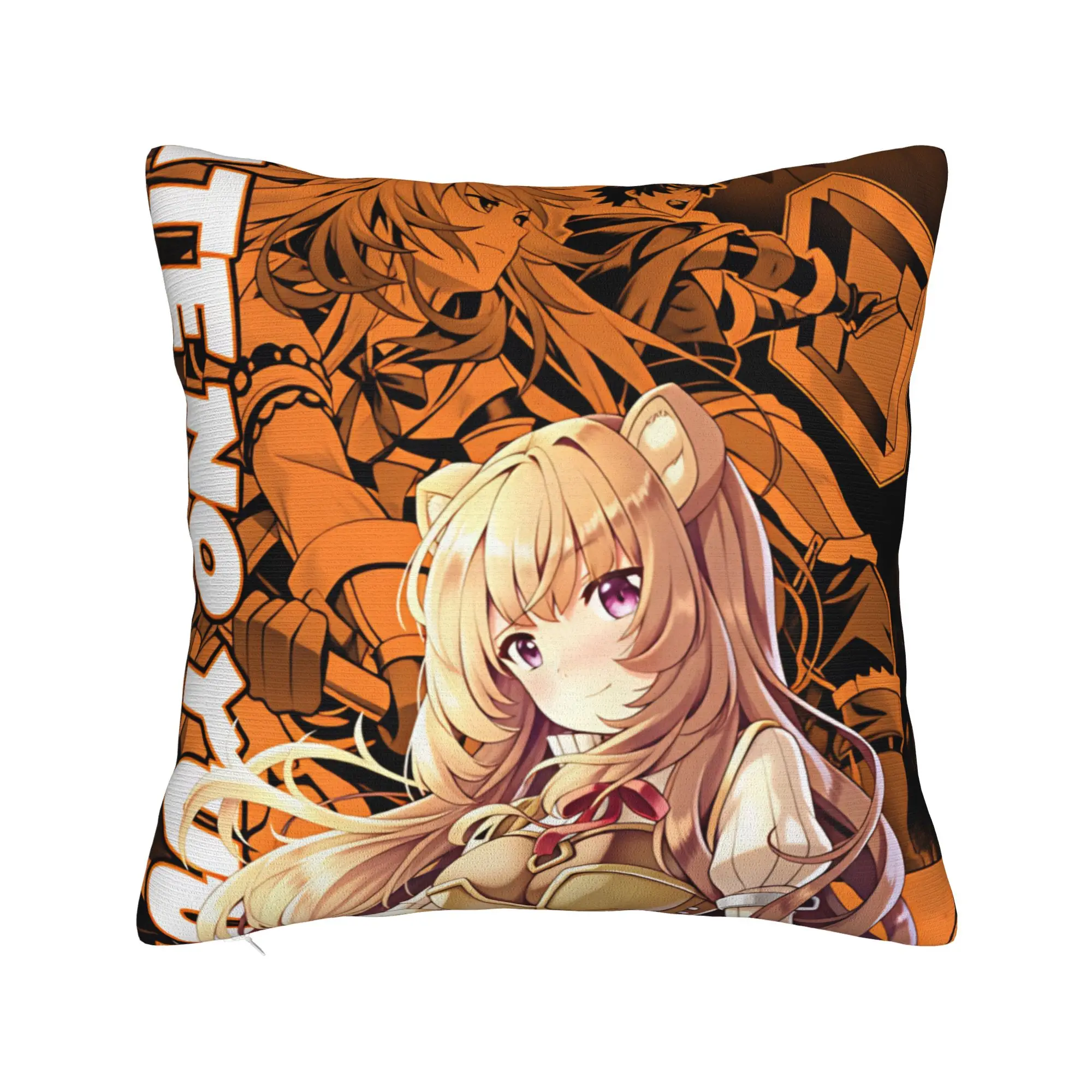 Pillow Cover Raphtalia S-Shield Hero TRotSH  Retro Trendy Pillow Case For Sofa Car Home Decor Pillowcases