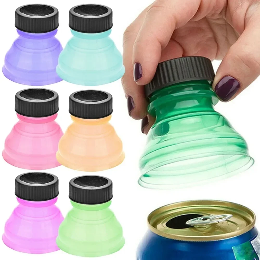 6pcs/set Plastic Reusable Beer Water Dispenser Lid Protector Caps Cover Bottle Top Soda Saver Can Cap Water Bottle Accessories