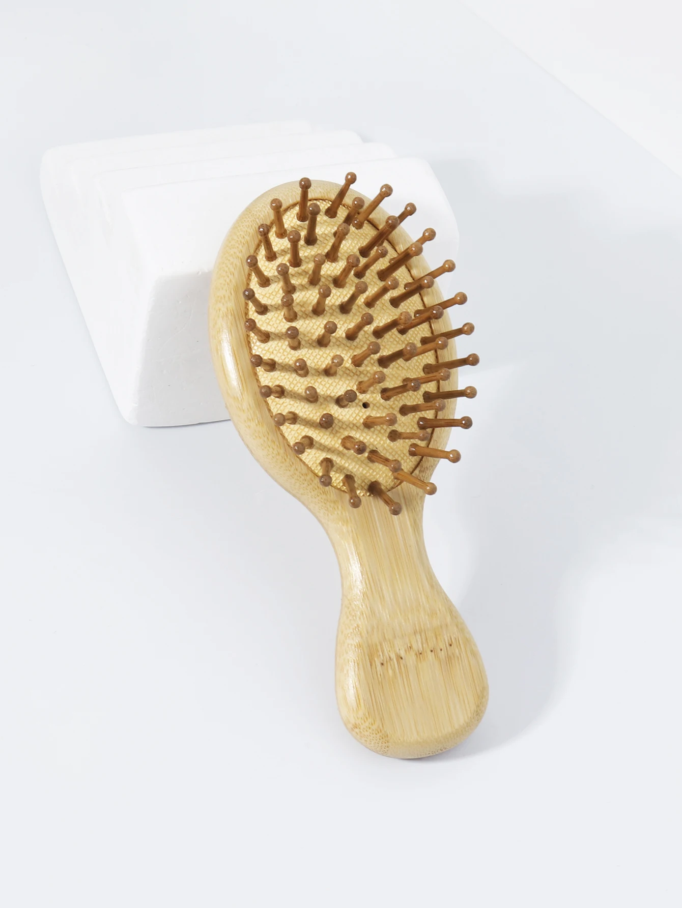 قطعتان من أمشاط وسادة هوائية للتدليك الخشبية المستديرة، محمولة للسفر، مناسبة لجميع أنواع الشعر، خاصة لشعر مستعار حقيقي #6