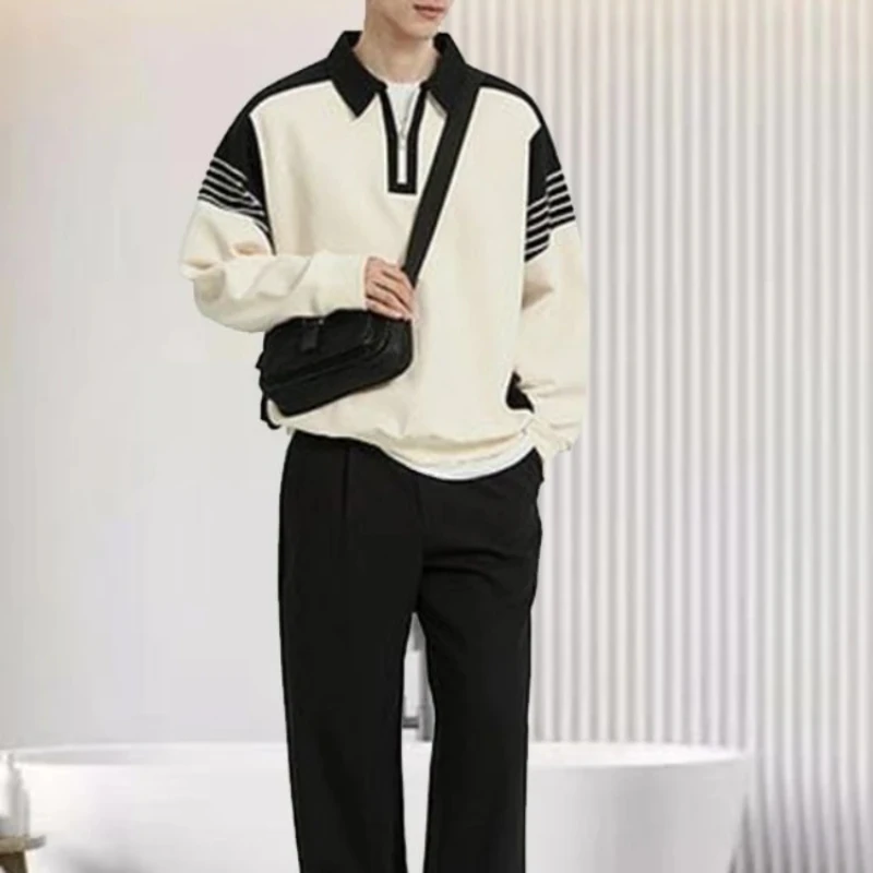 

Высококачественные мешковатые мужские свитшоты, мужские рубашки-поло с длинным рукавом, роскошные 2024 распродажа, эластичные хлопковые топы стандартного кроя