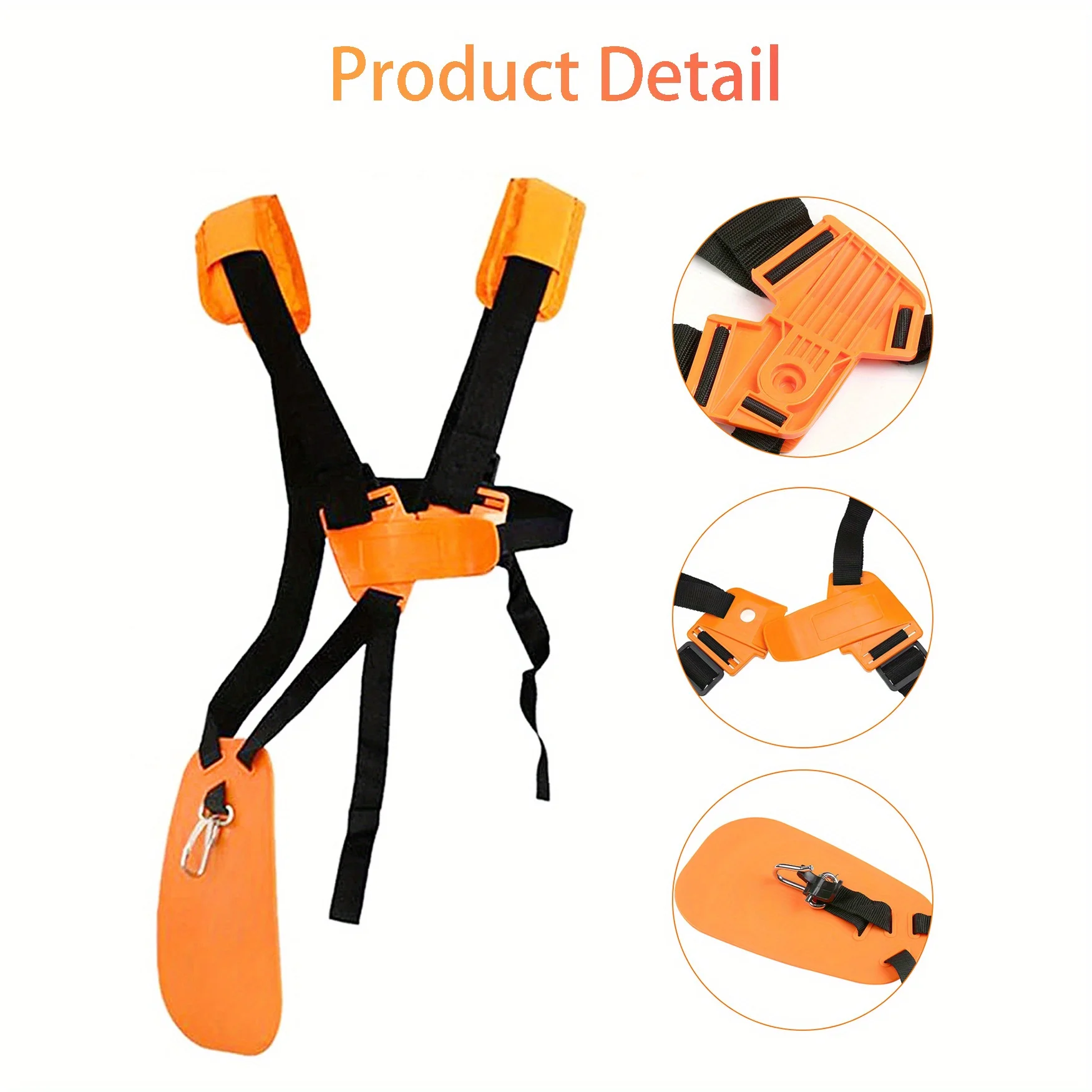 トリマーハーネス ウィードイーターストラップ 交換用 調節可能なダブルショルダー芝刈り機 ナイロンベルト 刈払機 庭の芝生用