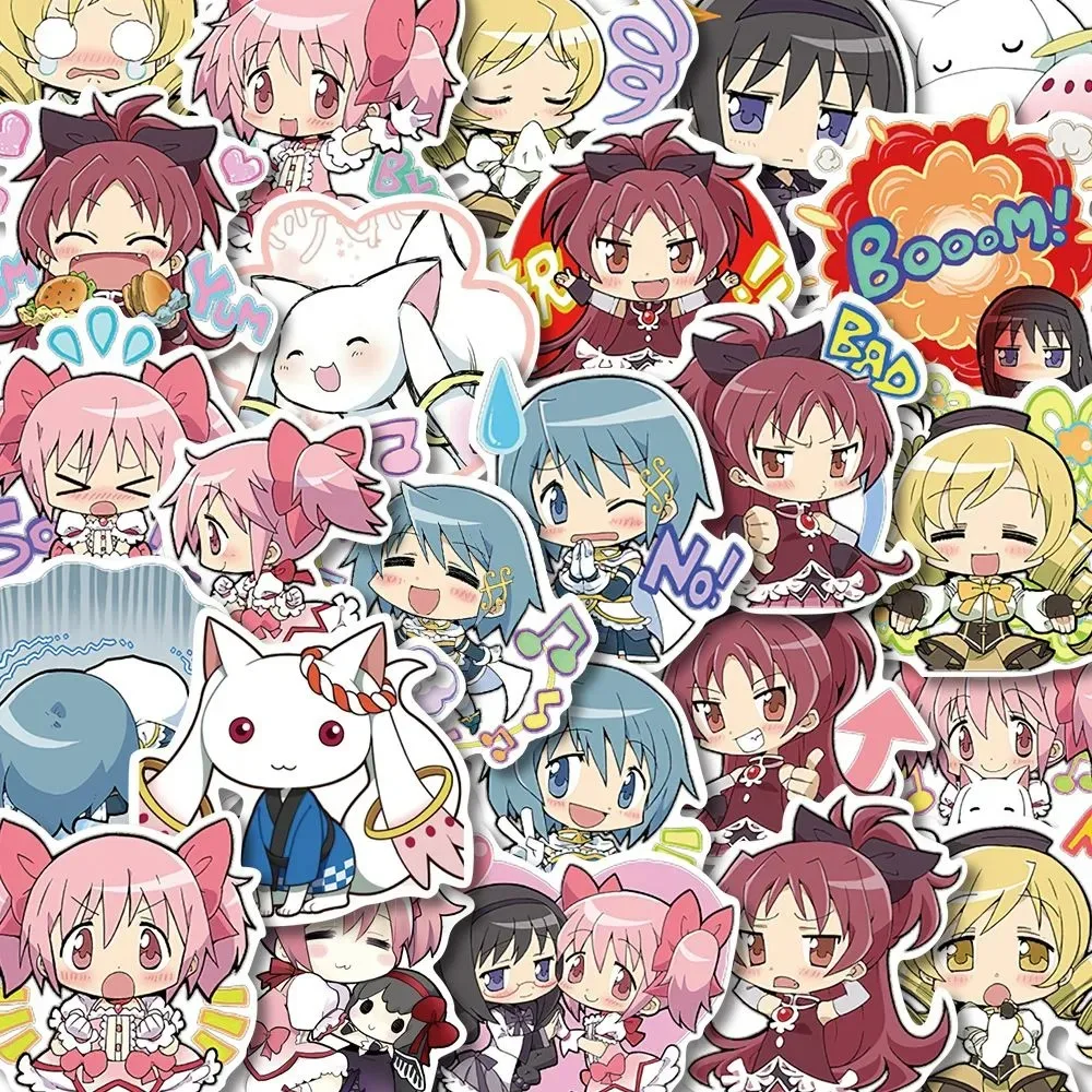 48pcs Puella Magi Madoka Magica Anime Stickers Kawaii Madoka Sayaka Akemi Homura Cartoon Sticker DIY Bagage Koffer Fiets Decal