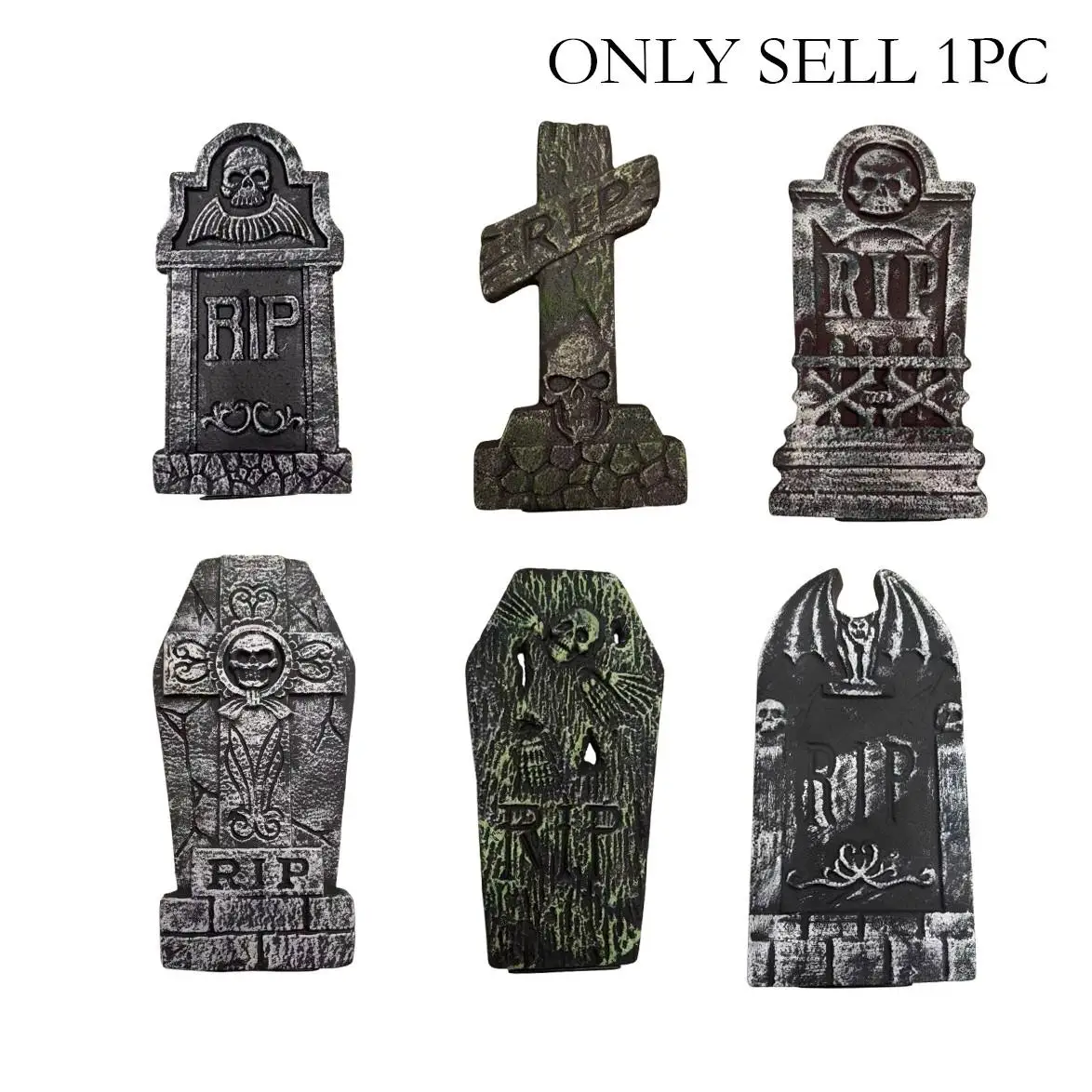 17” Halloween Foam RIP Graveyard Tombstones, Halloween Decorations, Halloween Tombstones Outdoor Graves Decorations, for Yard