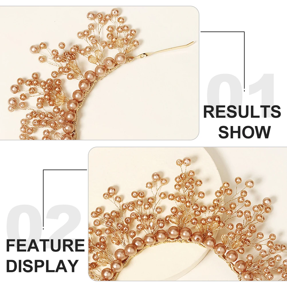 

Handmade Imitation Pearl Hairband Delicate Metal Bride Wedding Party Hair Accessory Elegant Bridal Headband Ornament