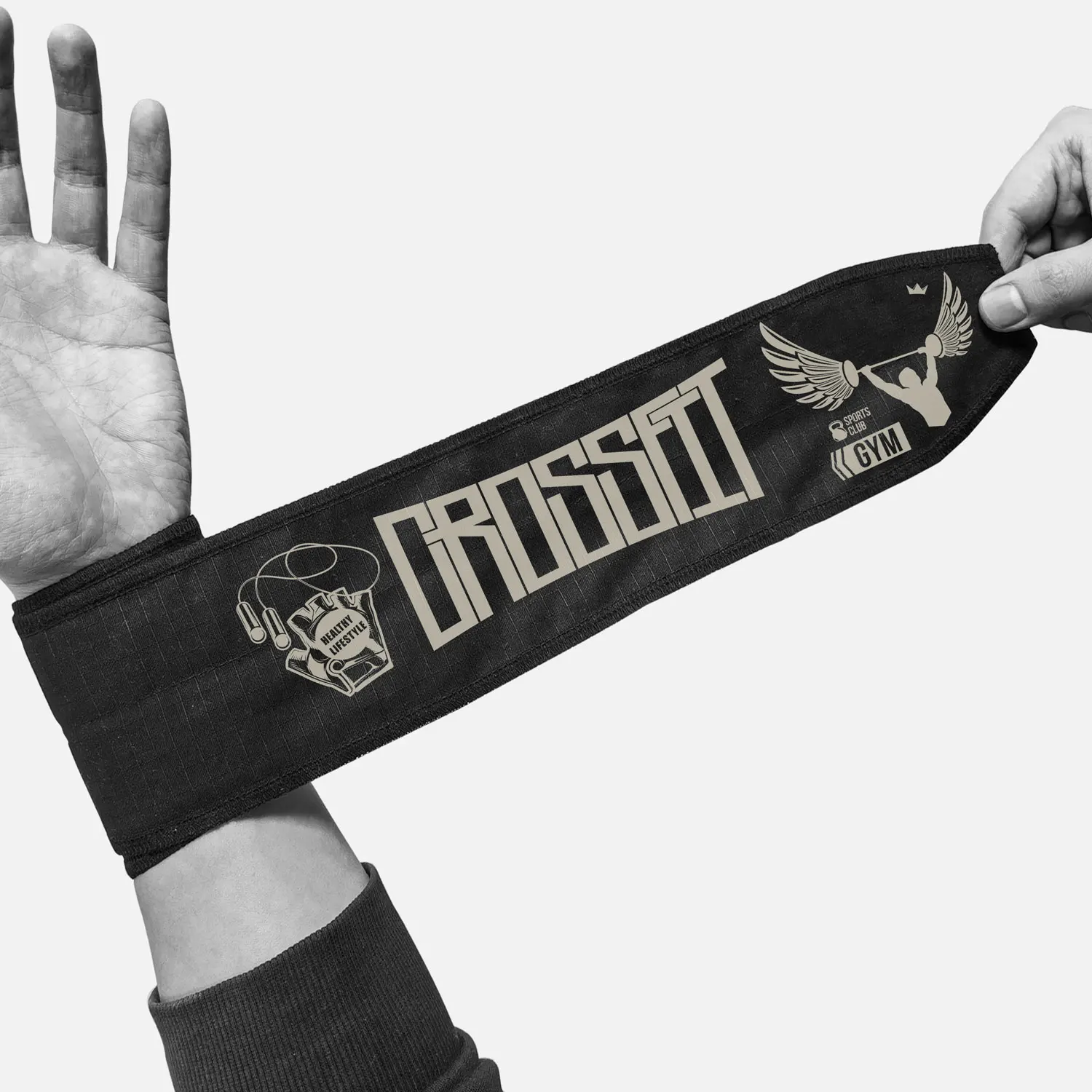 أغطية معصم، لفافة قوة صالة الألعاب الرياضية، حزام تدريب الشارع، دعامة يدوية لرفع الأثقال من نسيج القطن، دعم المعصم لرفع الأثقال،