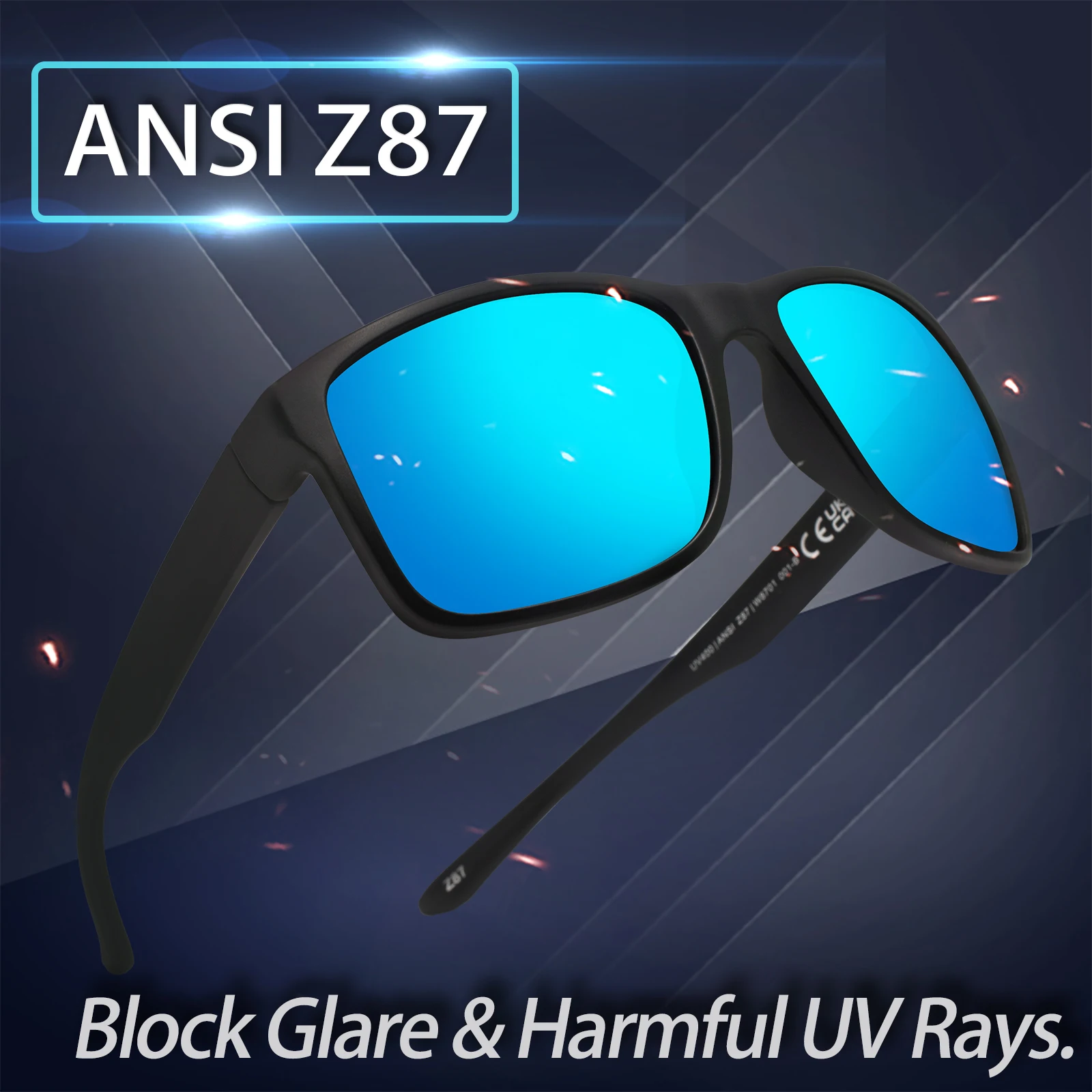 

Oversized Z87 Safety Sunglasses for Big Head Men Women TR90 Ultralight UV400 Outdoor Cycling Driving Glasses W8701
