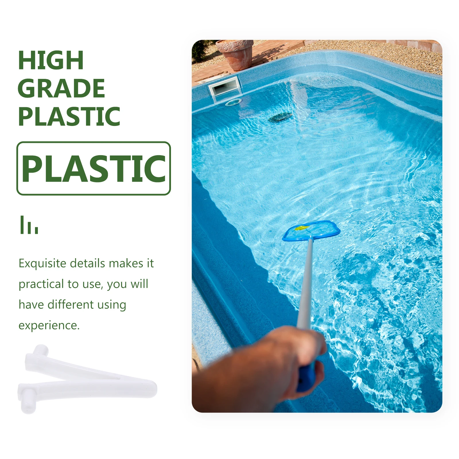 

24 Pcs Swimming Pool V Shaped Clips Durable Plastic Large Size Fix Rod Accessories Skimmer Net Vacuum Cleaner Brush H Tools