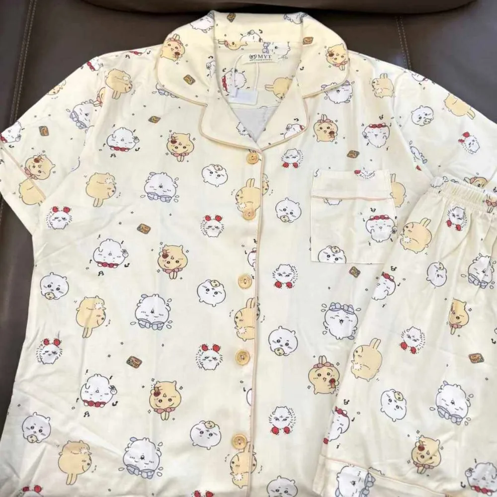 2026 Summer Women ChiiKawa Rabbit Pajamas Cotton Loose Short Sleeve Shorts Two Piece Homewear Soft Breathable Loungewear Gift view 5