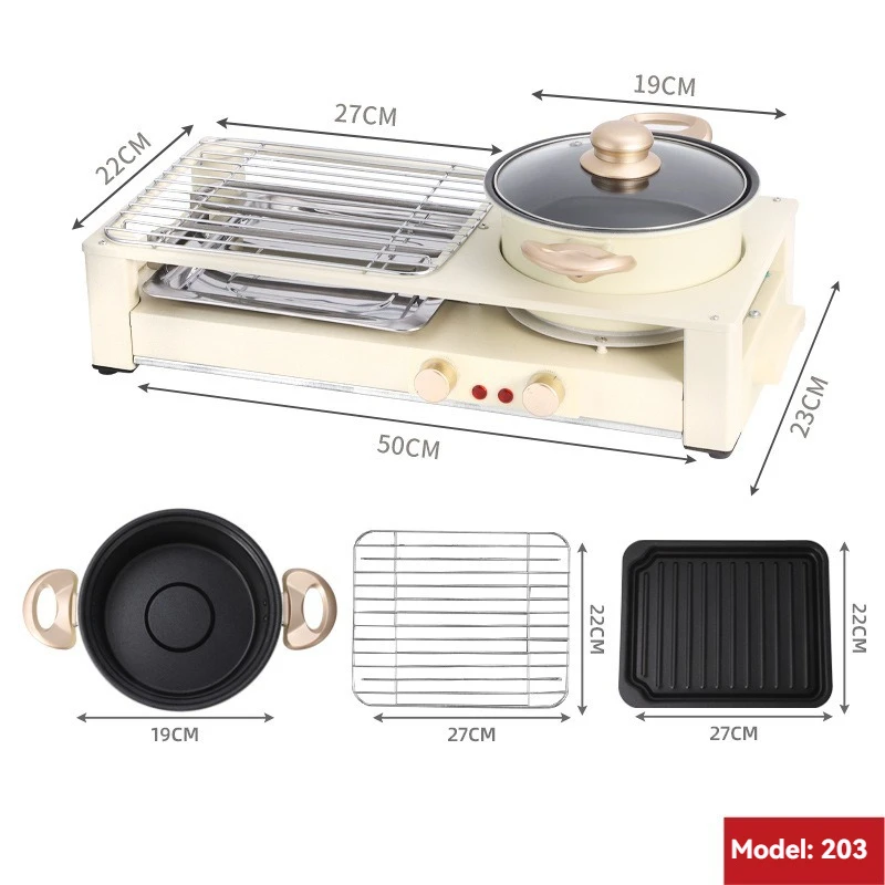 

Hot Pot and Barbecue All-in-one Pot Multi-functional Barbecue Machine Indoor Electric Grill Pan Shabu-shabu Smokeless Grill