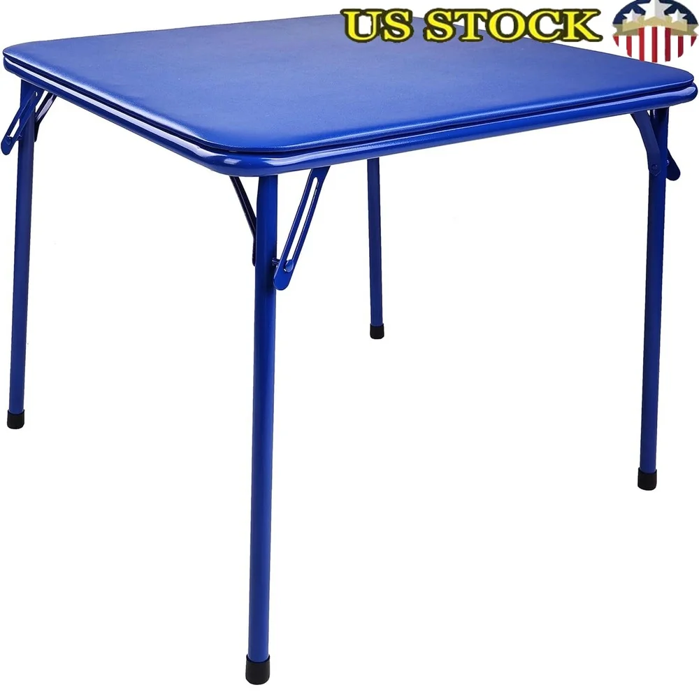 

Portable Folding Table Kids Multi-Purpose Activity Dining Table Easy Setup Cushioned Vinyl Durable Surface Lightweight Design