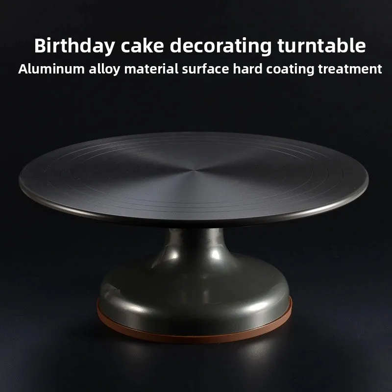 Cake Turntable Piping Table Baking Tool Set Aluminum Alloy Tray Rotating Plastering Household and Commercial Piping Table