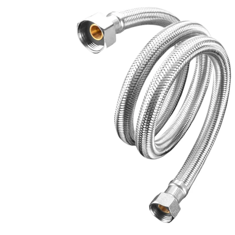 6 نقاط إلى 4 نقاط خرطوم محول 304 الفولاذ المقاوم للصدأ مضفر المعادن تمديد أنبوب إدخال المياه مع المواضيع الداخلية والخارجية