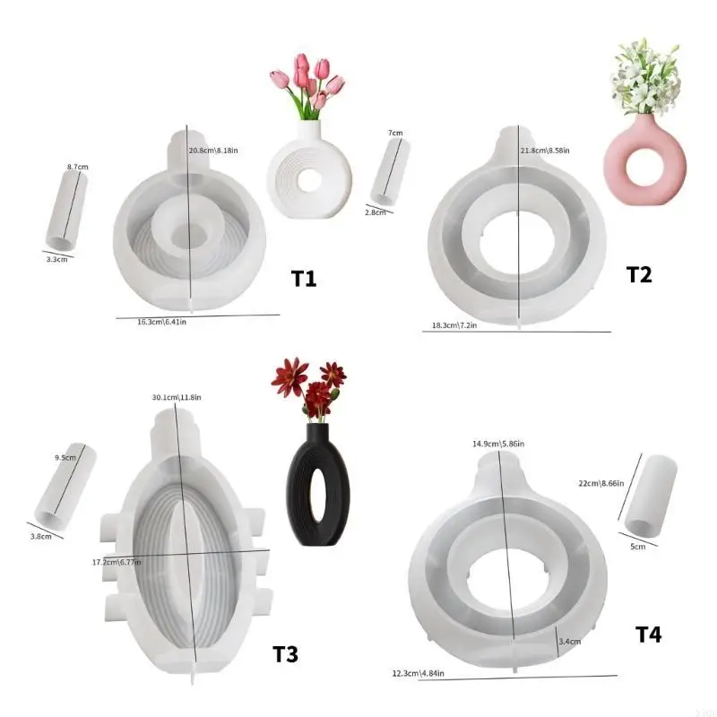 

Silicone Mold for Geometry Circular Flower Vase Decorative Planter Accessory Mould Tabletop Decoration Molding Tool