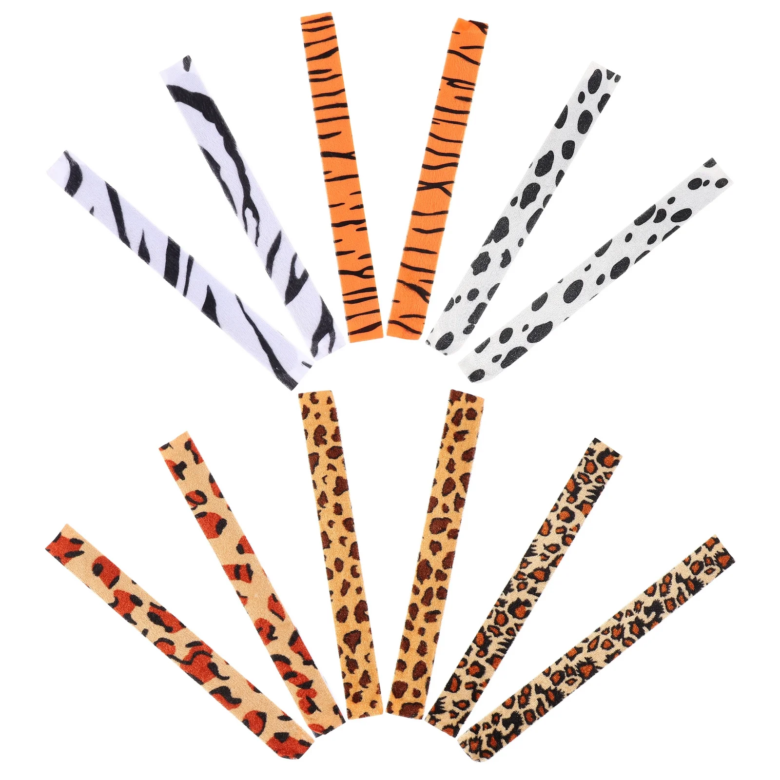 12Pcs Leopard Zebra Pattern Slap Bands Durable Wristbands Party Favors Kids Festival Fashion Party Ring