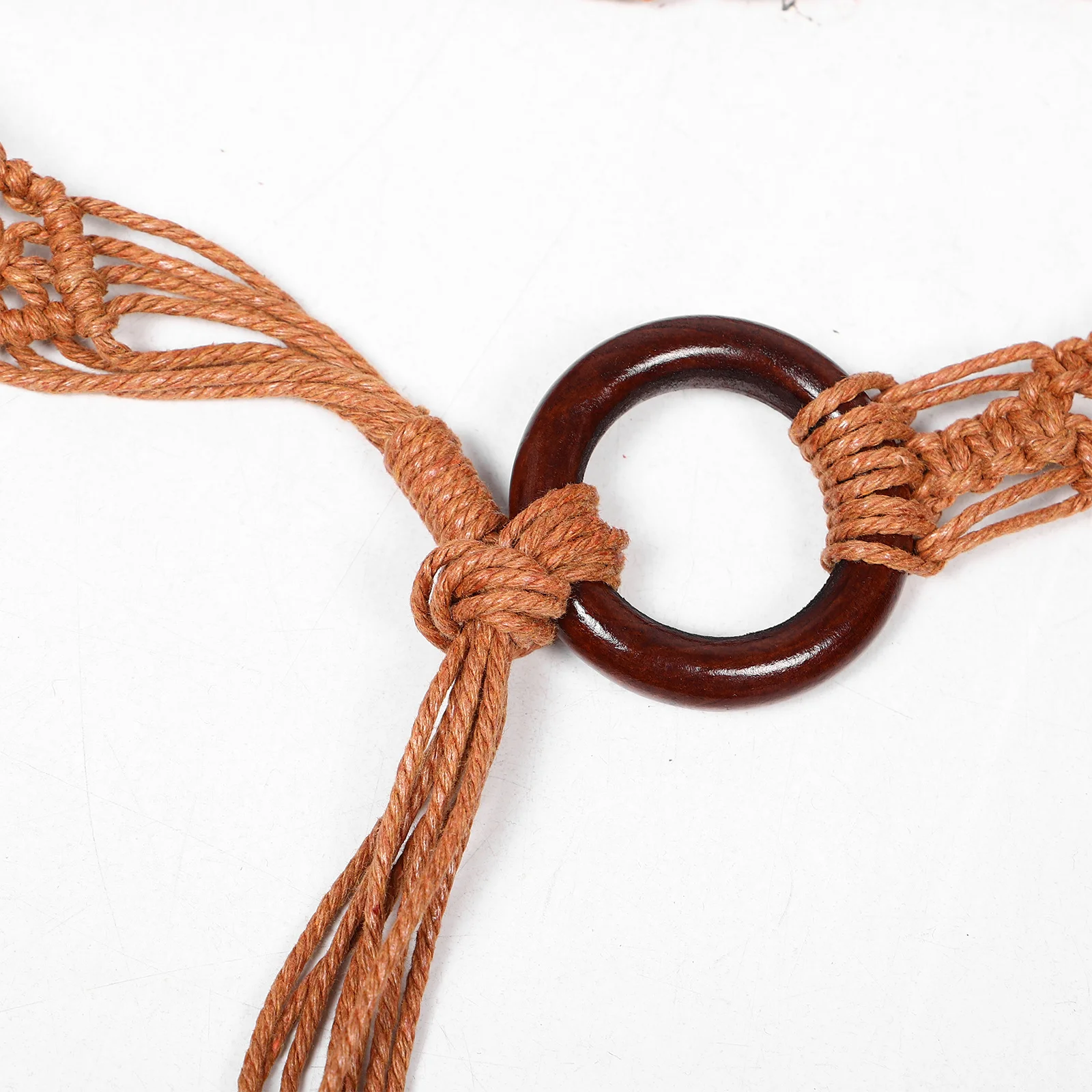 Handwoven Tassel Waist Rope for Women Cotton Linen Braided Tie Belt Fringe Dress Accessory Adjustable Length