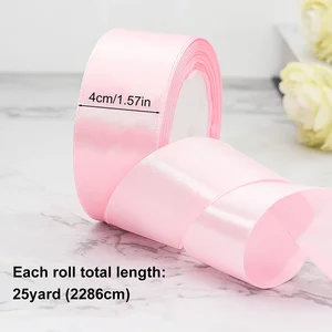 22 metros/rollo 4 cm Cintas de satén Artesanías Bow Diy Regalo Wine Red Orange Amarillo Azul Azul Purple Gris Negro Cibras blancas White 10 mejores ventas de tela de satén verde - №1
