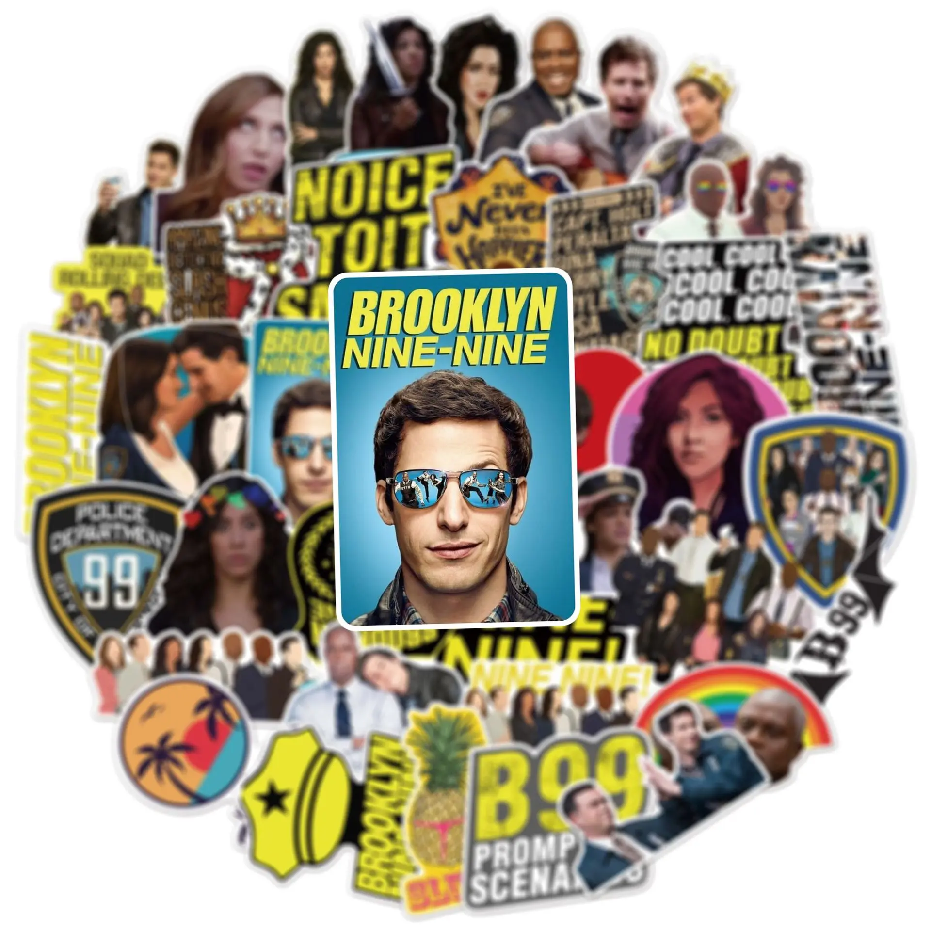 50 Stück Brooklyn Nine-Nine Graffiti Aufkleber Wasserflasche Laptop Telefon Fahrrad Gepäck Fall Skateboard Kinder Erwachsene Aufkleber
