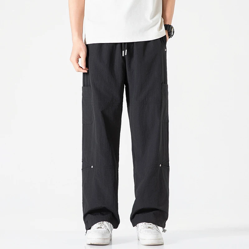 Men's Spring New American Retro Work Pants Loose Wide Leg Casual Straight Leg Trendy Brand Luxury Sense