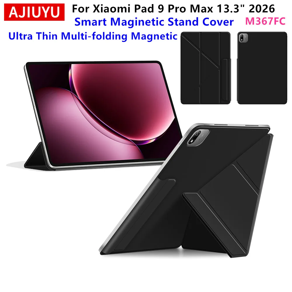 AJIUYU Magnetic Case For Xiaomi Pad 9 Pro Max 2026 Smart Book Cover Funda for Xiaomi Mi Pad 9 Pro Max MiPad 9Pro Max 13.3'' Case
