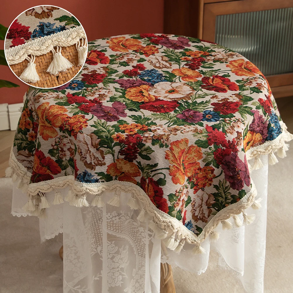 

Floral Tablecloth with Tasse Tea Table Decoration Décorations De Mariage 식탁보 Mantel De Mesa Tischdekoration Und Zubehör Table