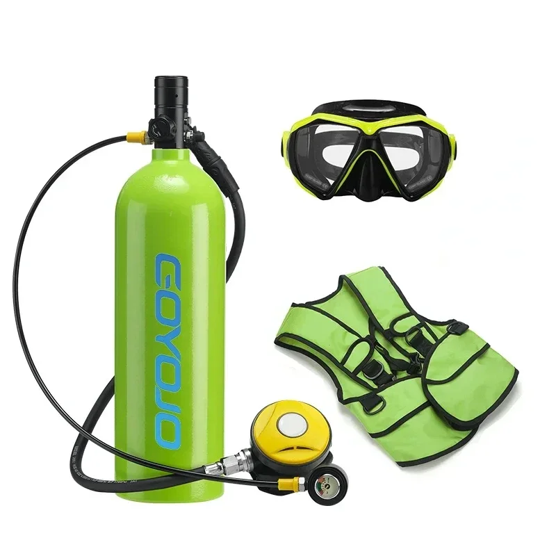 Diving Scuba Oxygen Tank 2L Air Tank Equipment Gear Mask Adapter Cylinder Bottle Underwater Snorkeling A Set Diving