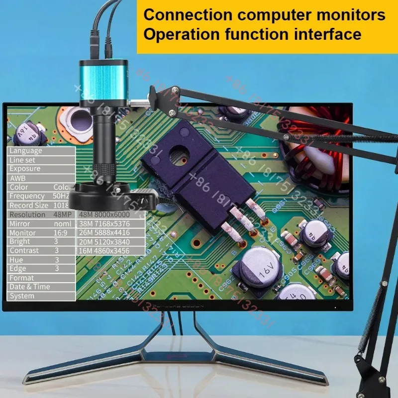 YIZHAN 4K 48MP HD Electronic Digital Microscope For Soldering  USB IMX327 Chip Industrial  150X Lens for PCB Repair view 5