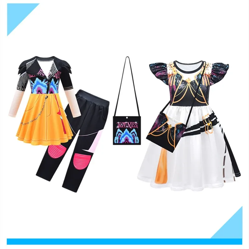 

Детский карнавальный костюм Охотников Миры, 196%, платье для девочек, брюки, сумка, наряды в стиле фэнтези, карнавальный маскировочный костюм на Хэллоуин