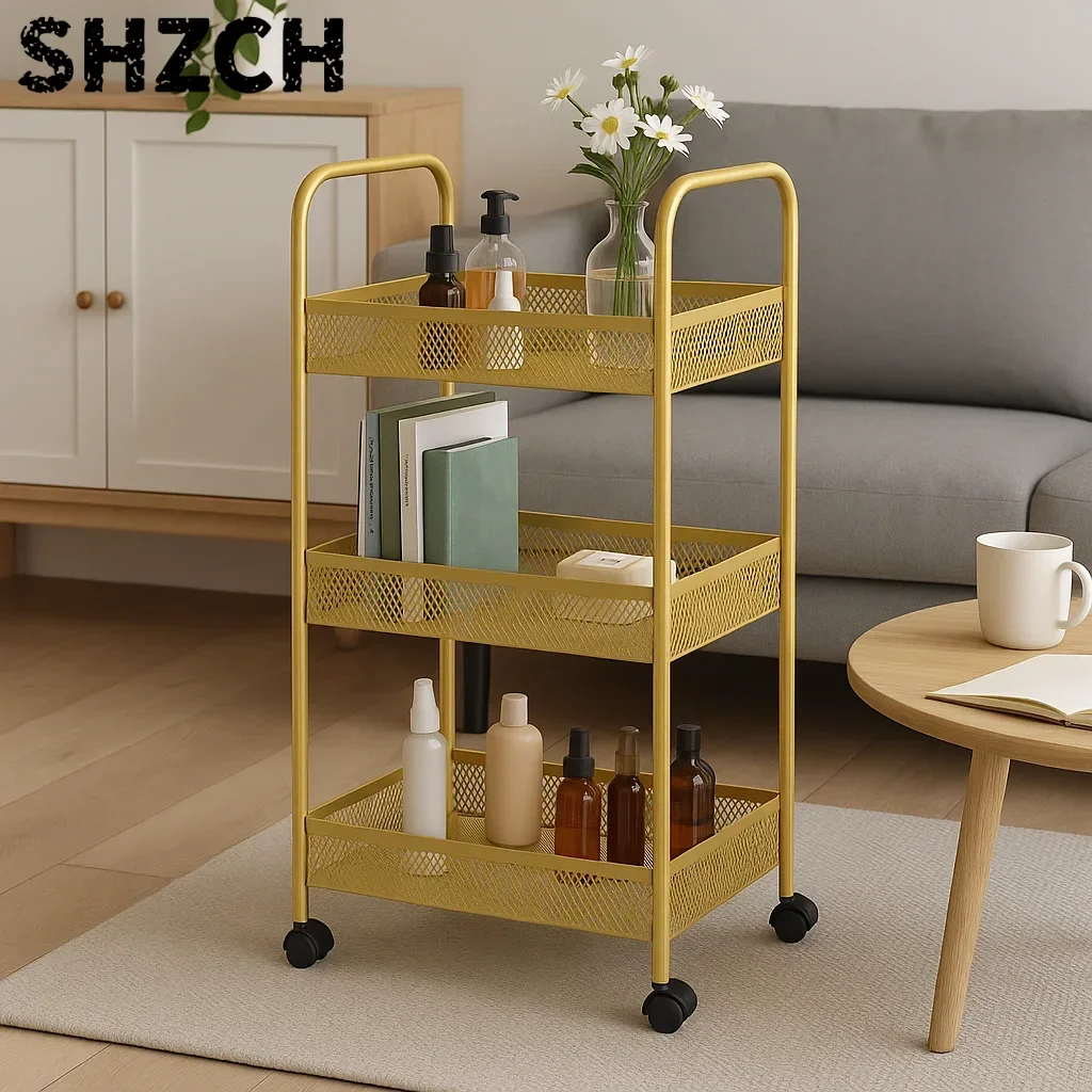 Salon Rolling Cart Portable Beauty Storage Trolley for Nail Hair Tattoo Tools 3-Tier Metal  MobileOrganizer Salon Trolley