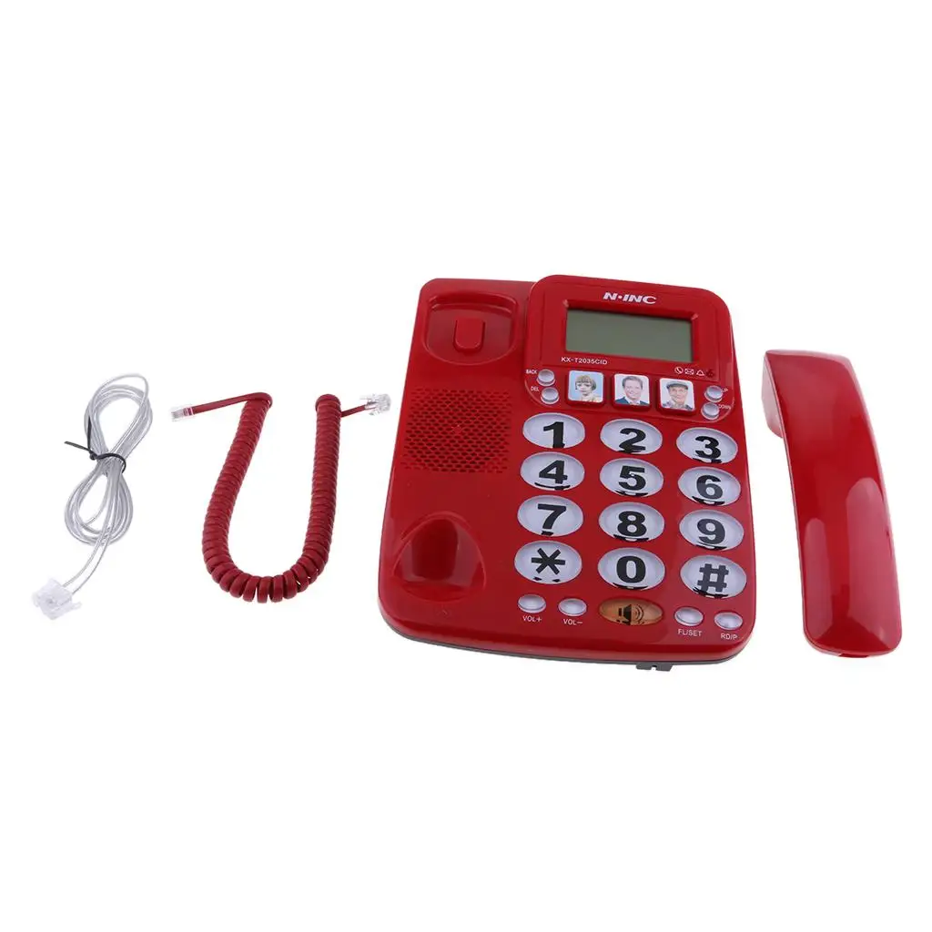 Big Button Wired Telephone User Friendly Handset Fixed Line Phone Desktop Phone for Elderly Office Use