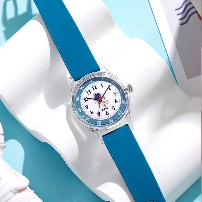 Children's Eco Friendly Silicone Strap Watch Waterproof For Elementary School Students Boys and Girls Kids Cartoon Wristwatch