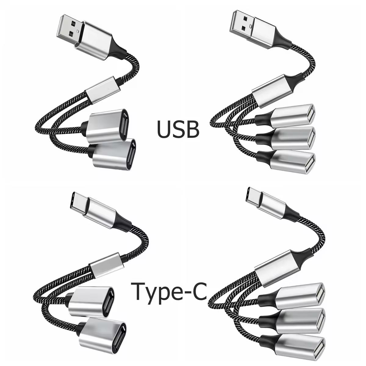 3 in 1 Typ-C USB zu 2 otg 3 Port Hub Kabel Splitter USB Typ-C otg Adapter Lade datenkabel 30cm für Tablet Maus Tastatur